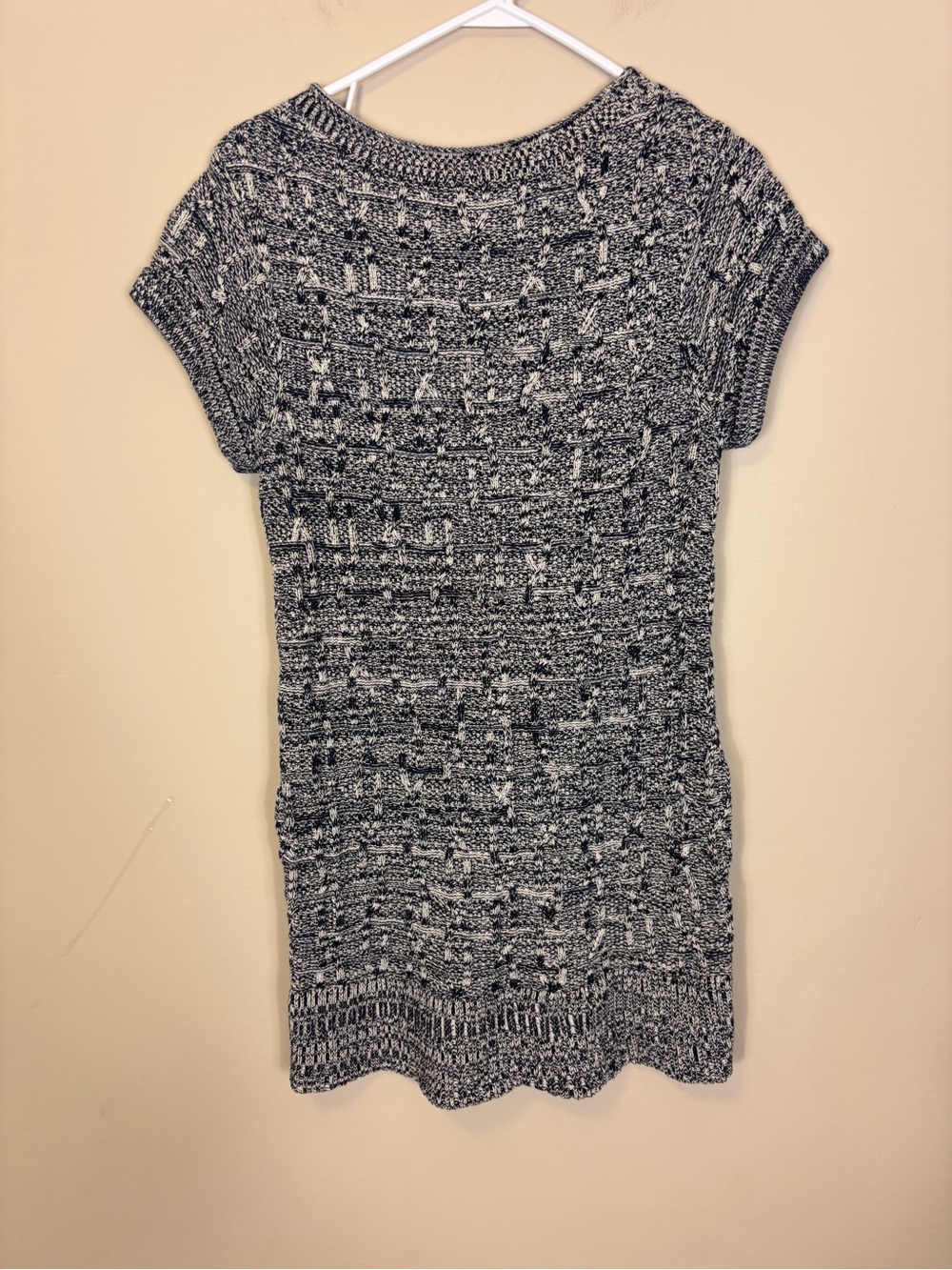 rag & bone Black and White Knit Sweater Short Sleeve Mini Dress Women’s Medium